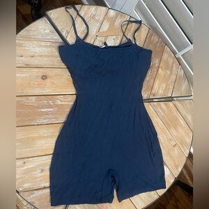 SKIMS WOMENS SOFT LOUNGE SCOOP ONESIE | NAVY